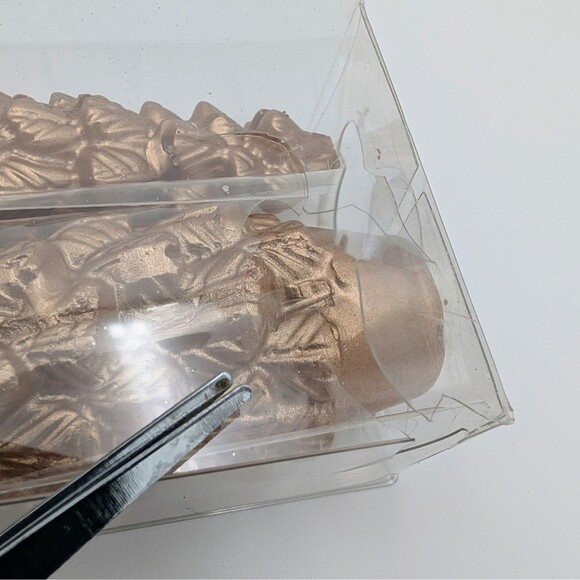 Gold Christmas Tree Taper Candles Unscented (4) 10" Metallic Holiday Decor Pine - Picture 6 of 6